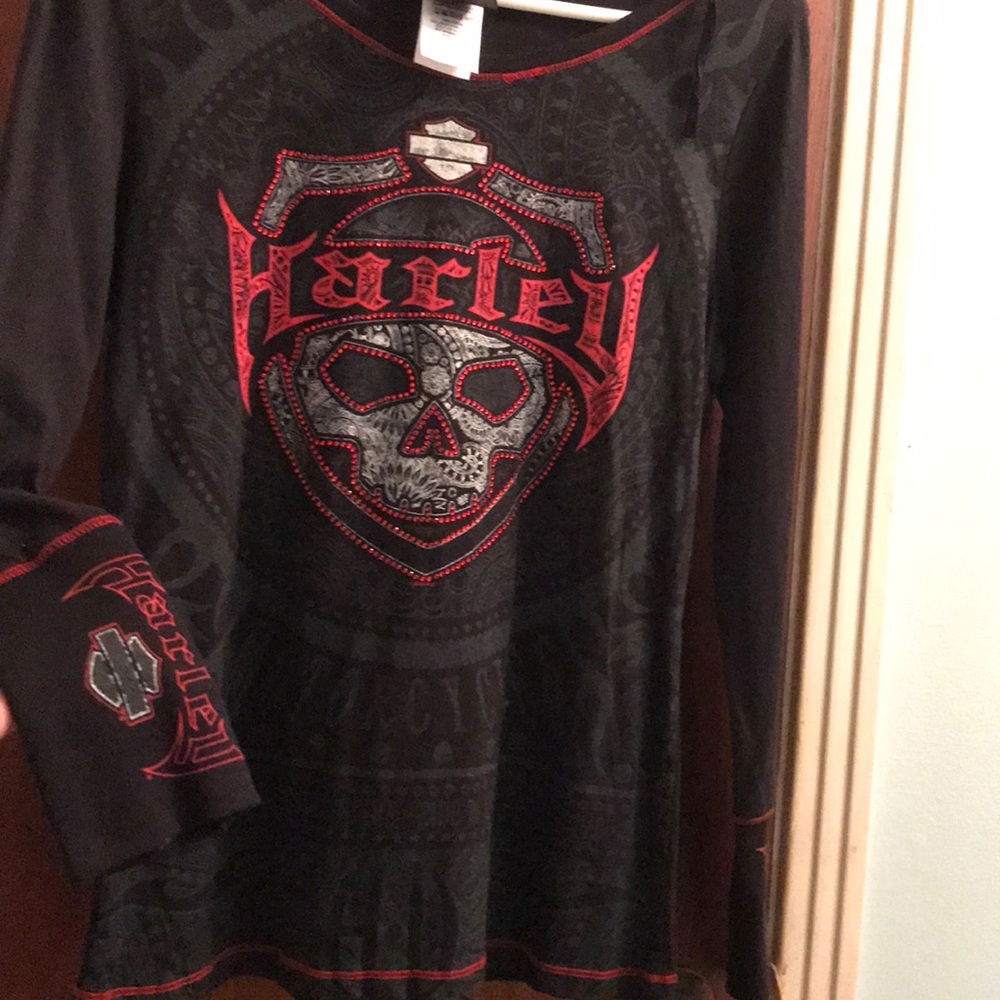 Harley Davidson long sleeve with bling NWT large